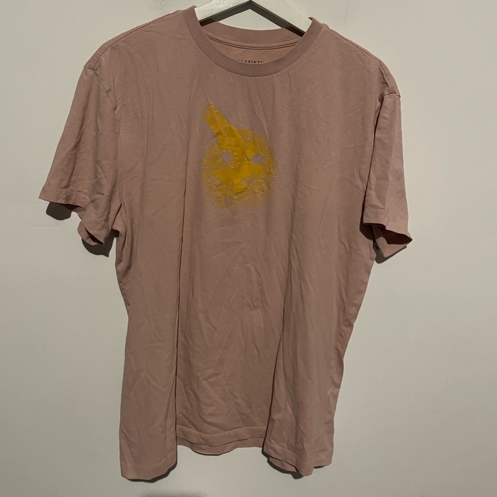 All Saints Smiley Eagle T-Shirt pink‎ and orange size XS